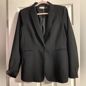 Calvin Klein Blazer Jacket Womens Size 10 One Button Career Casual Stretchable